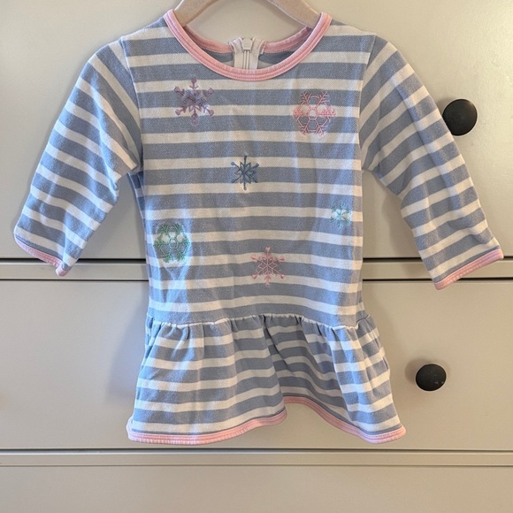 Florence Eiseman Other - Florence Eiseman Blue and White Striped Baby Top with Sunflower Accent